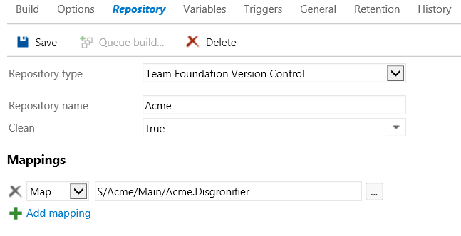 Build Definition Repository